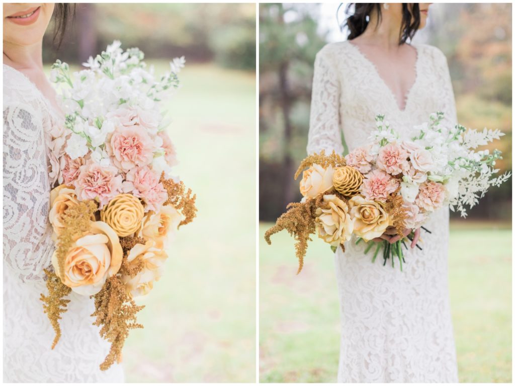 beautiful neutral bridal bouquet