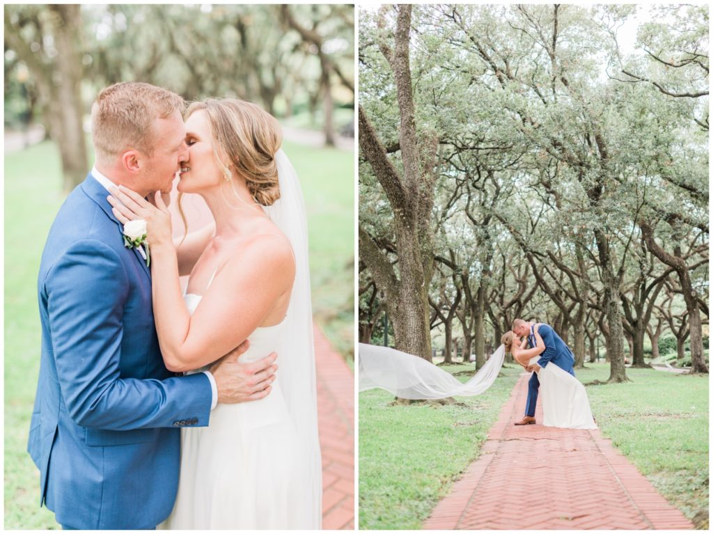 Elopement in Houston - bride and groom under the trees