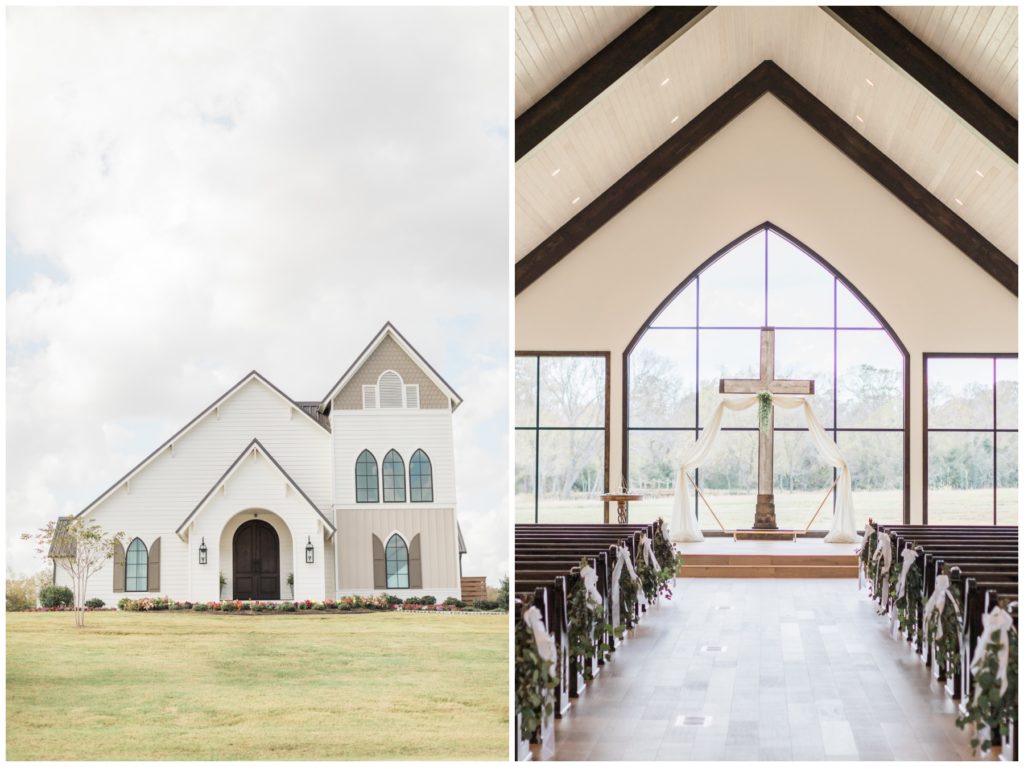 The chapel at Deep in the Heart Farms wedding venue
