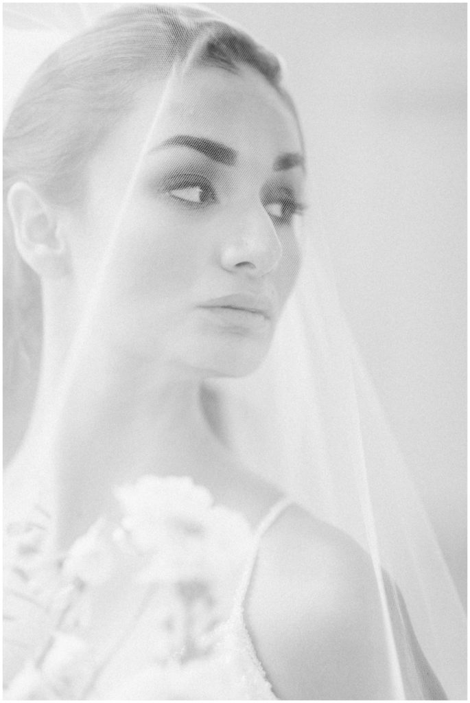 Black and White Bridal Portrait at The Springs Wallisville