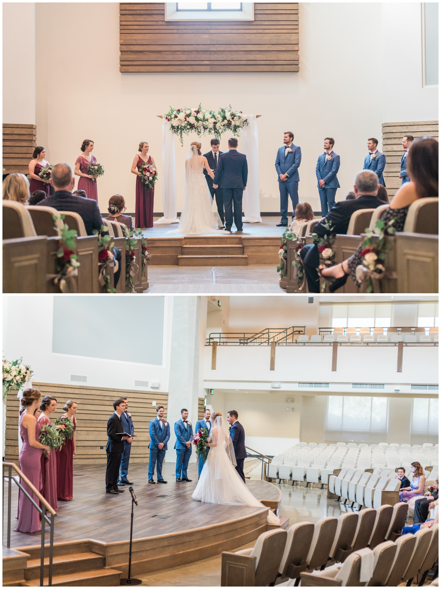 Wedding ceremony at Grace Bible Church in Houston