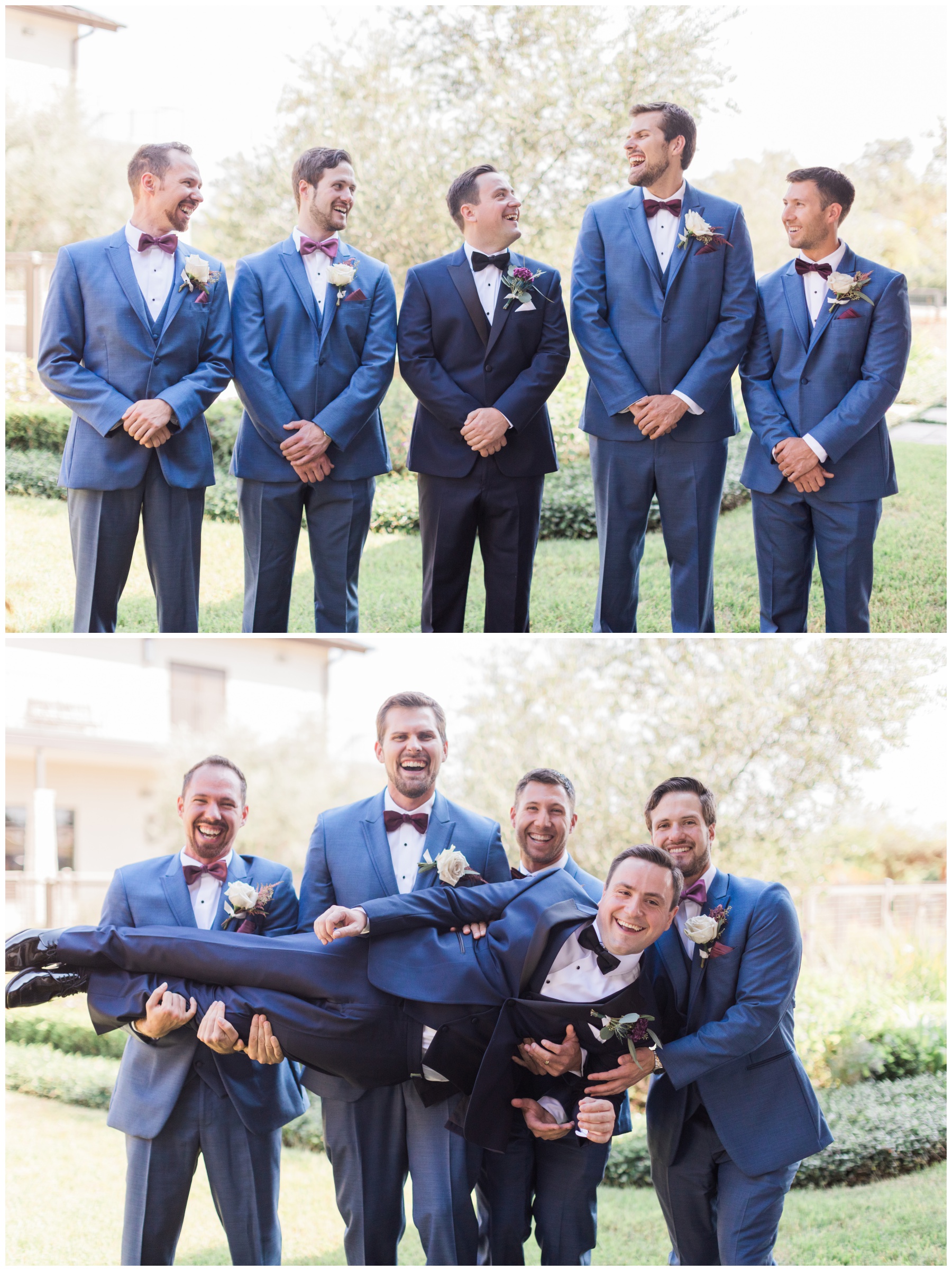 groomsmen in intimate fall wedding in Houston