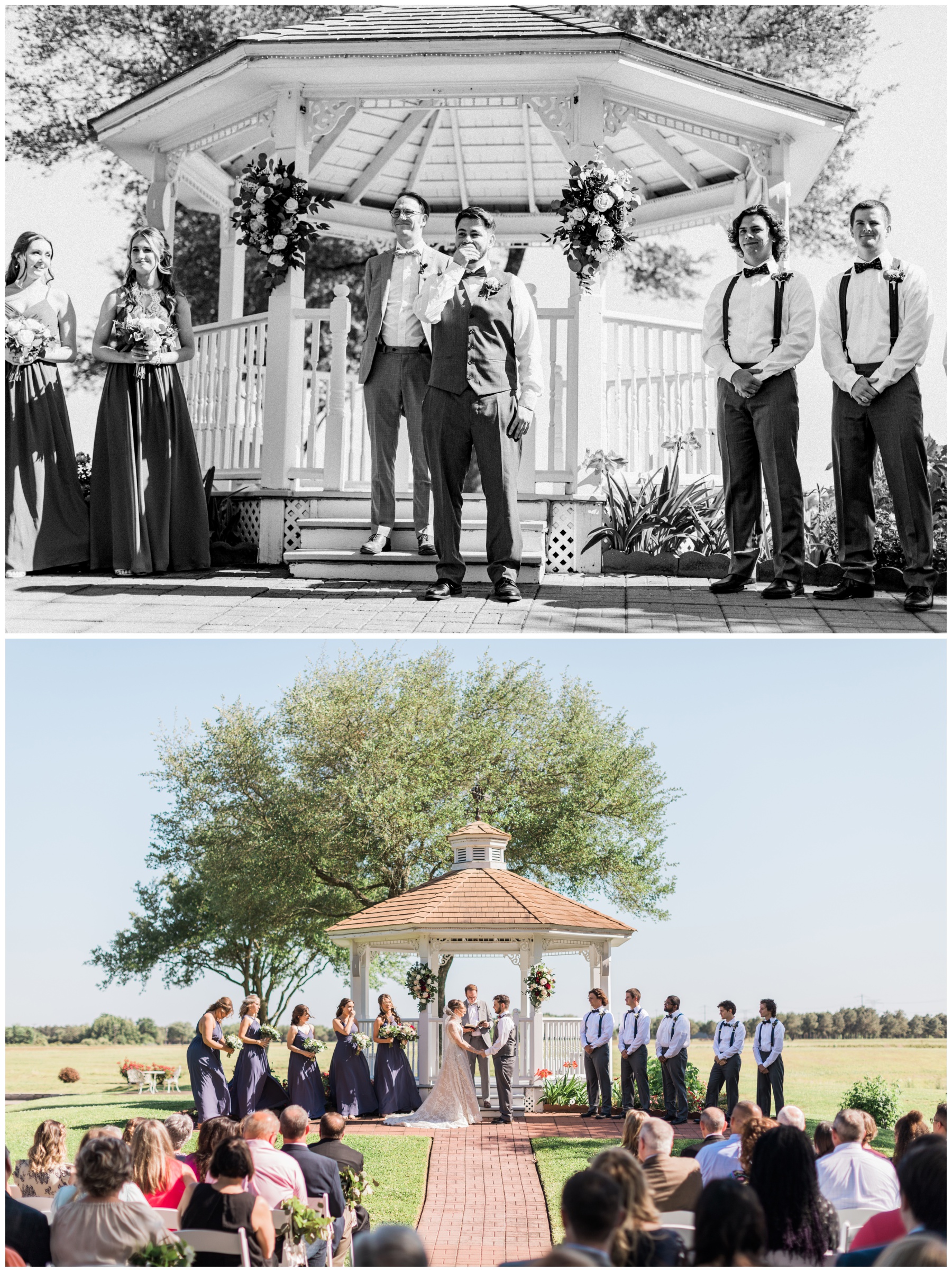 Wedding ceremony on the lawn of House Estate in Houston, Texas