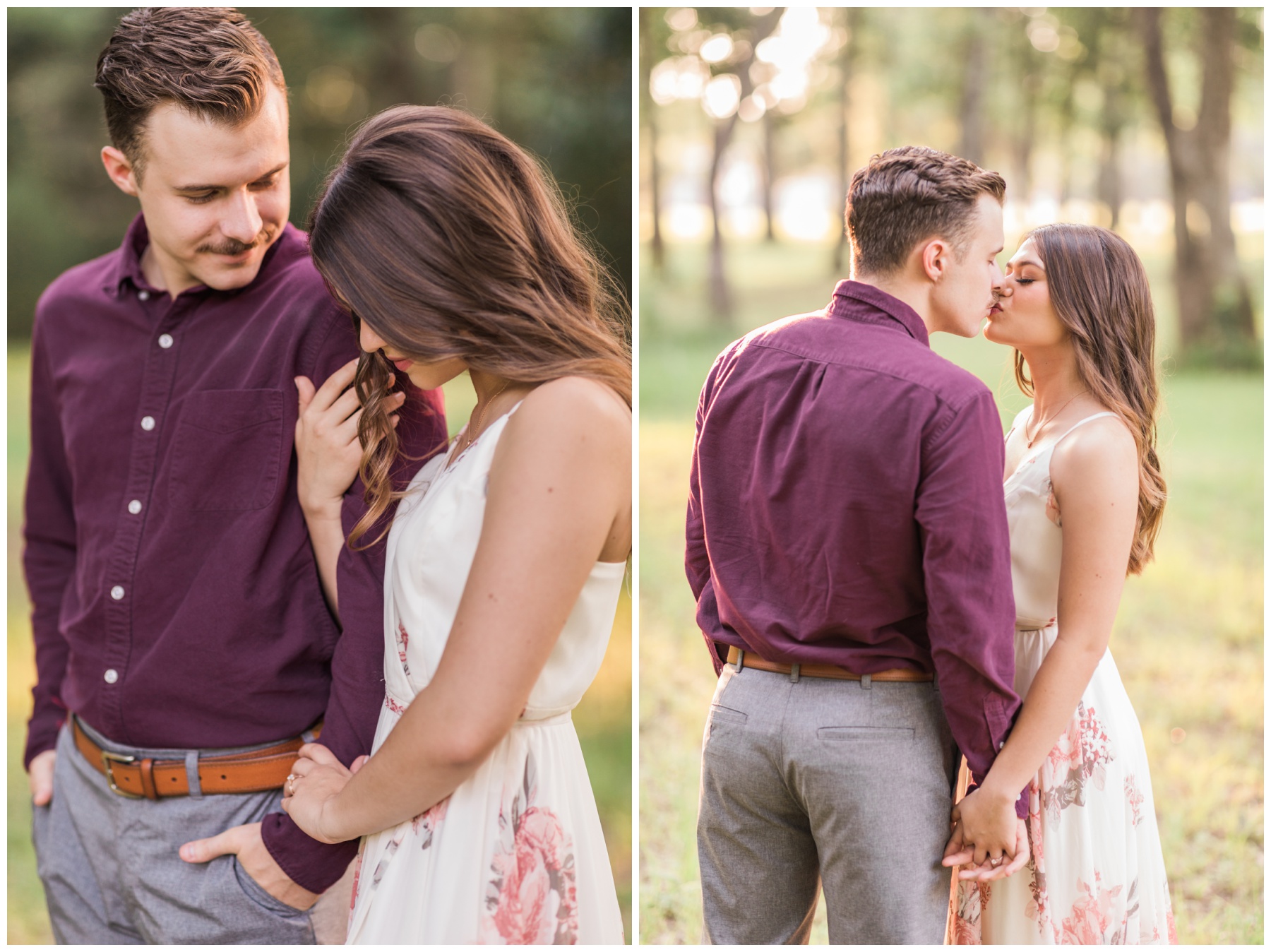 Wine and cream engagement session outfits