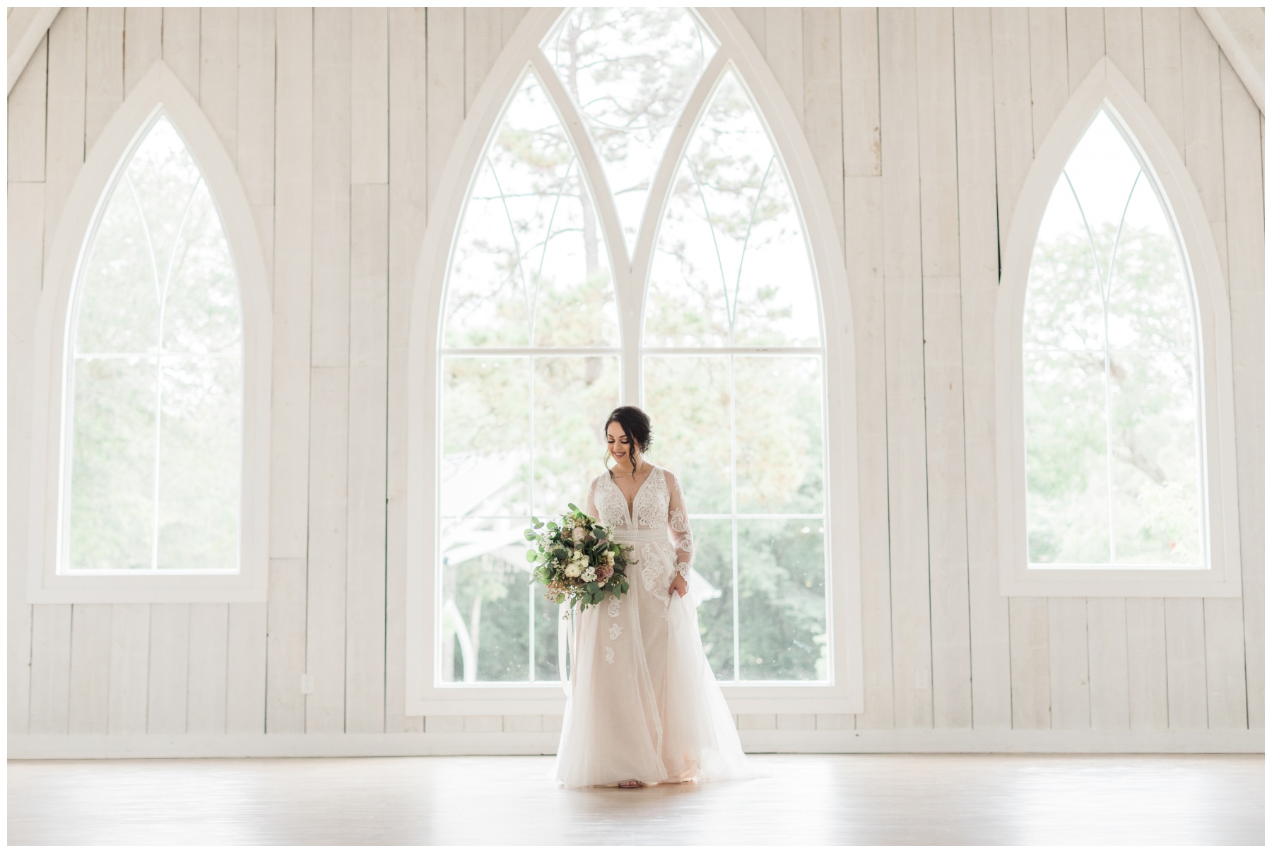 Indoor bridal session at The Springs in Wallisville