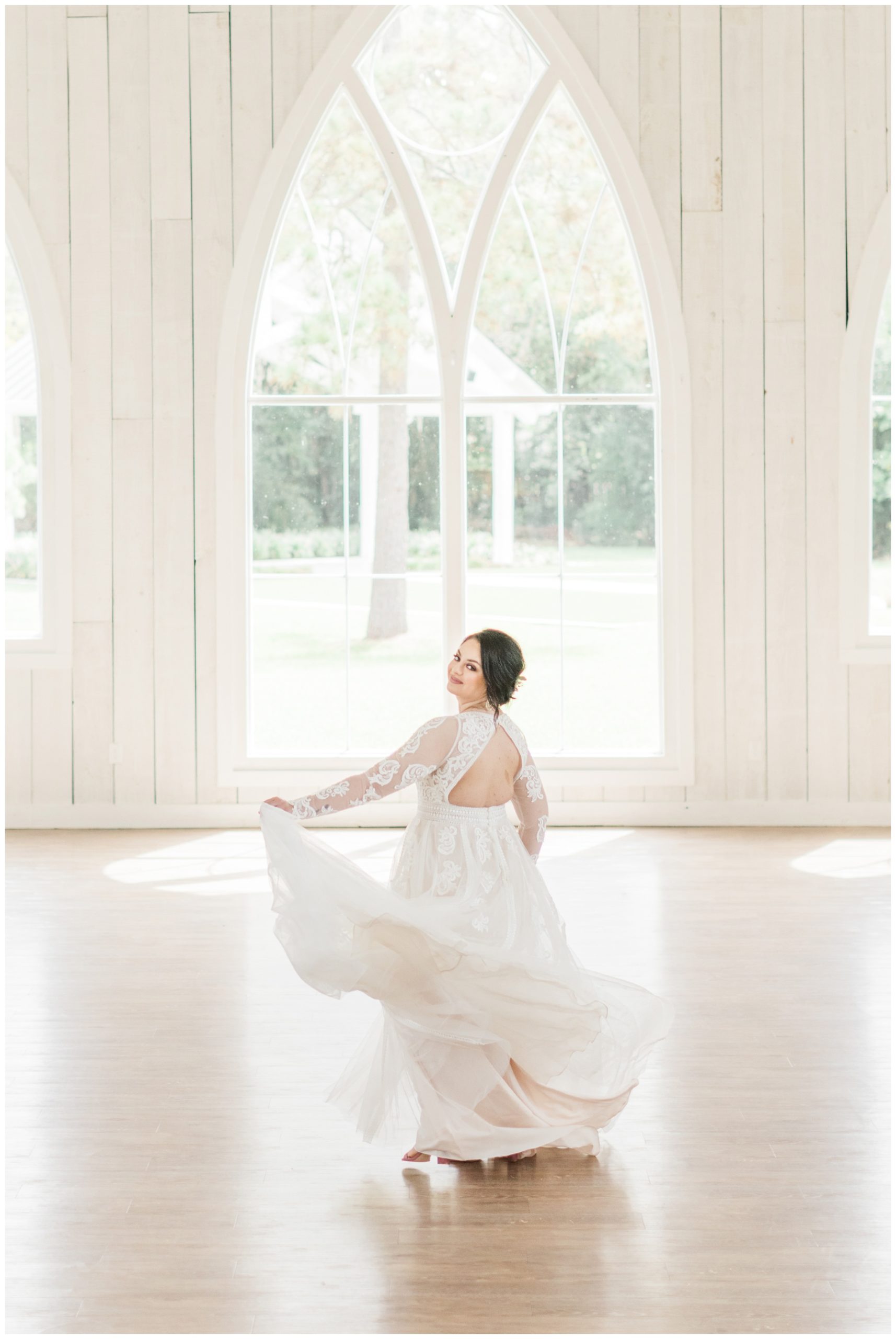 Indoor bridal session at The Springs in Wallisville