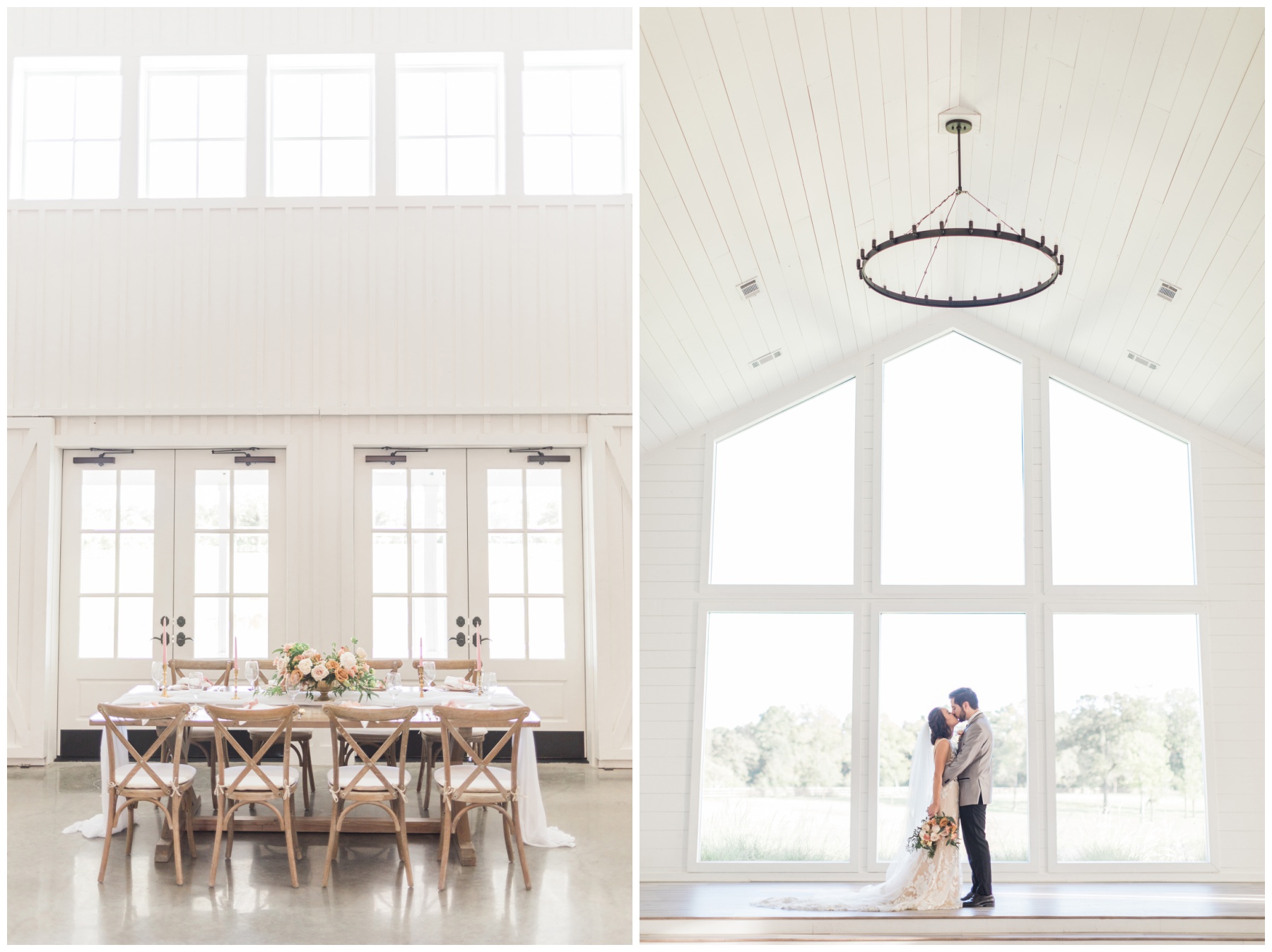 Bride and groom portraits at The Farmhouse in Texas