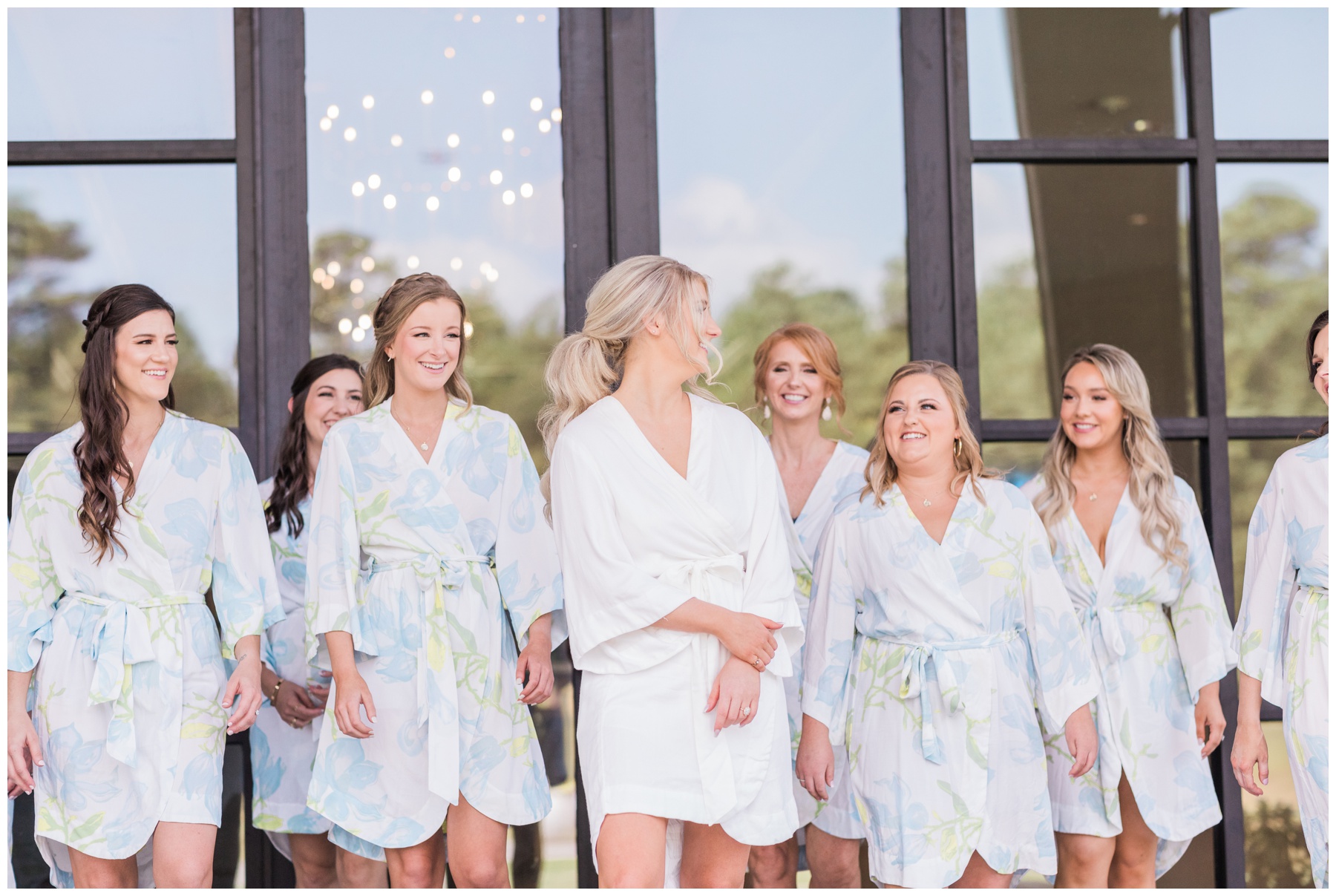 Bridal party in floral robes