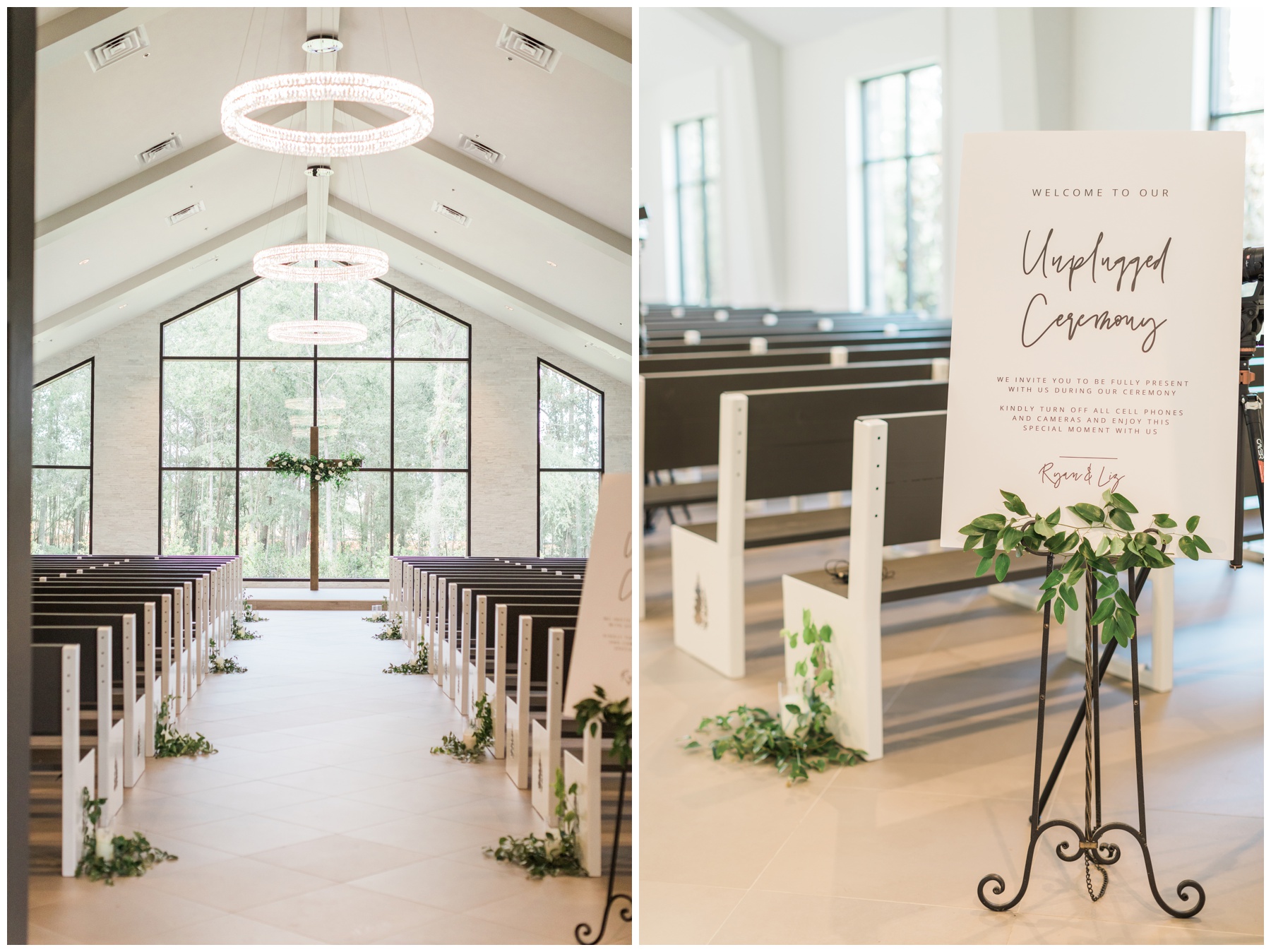 Wedding ceremony at the chapel at The Luminaire