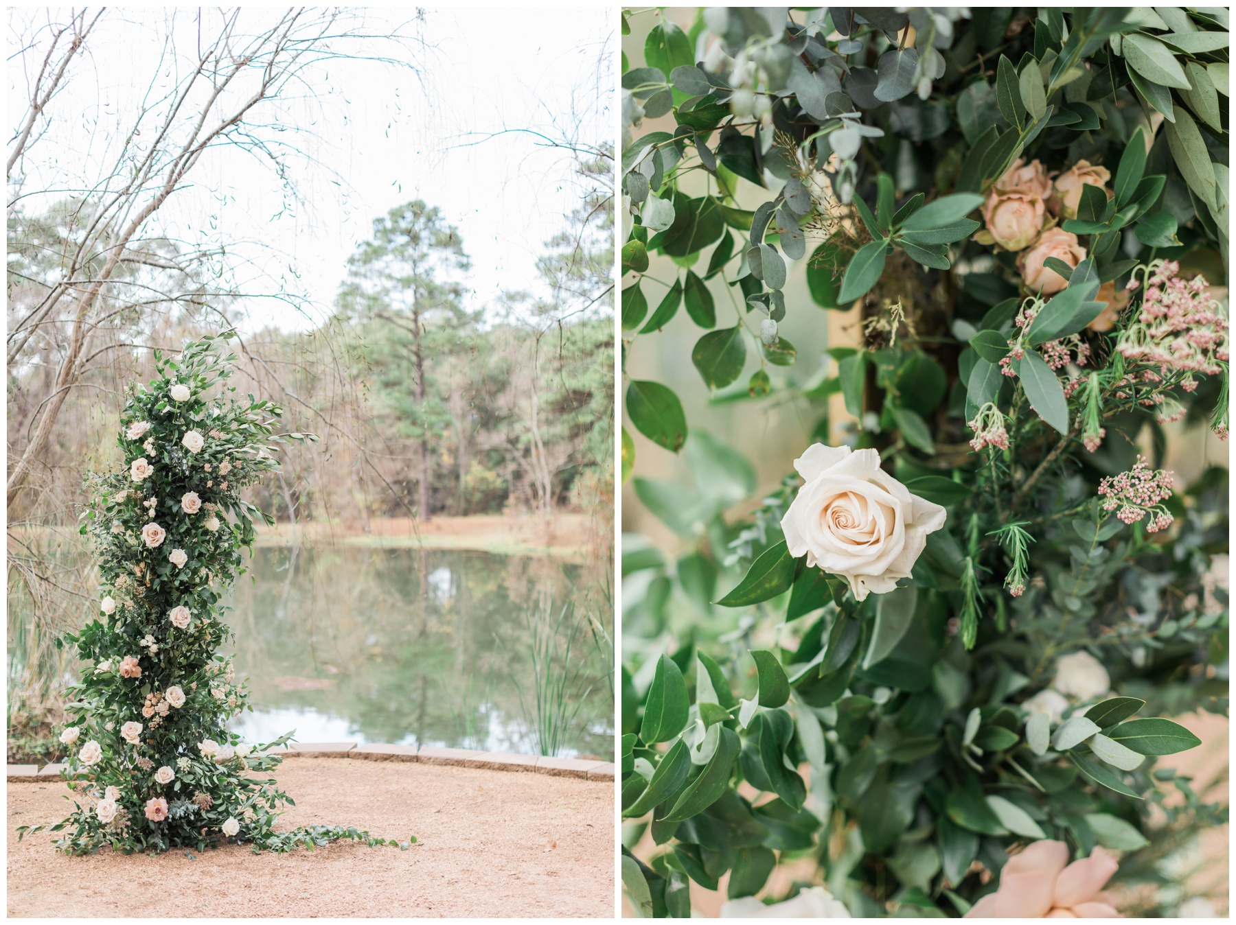 Neutral-toned florals for a winter bridal session at Forever 5