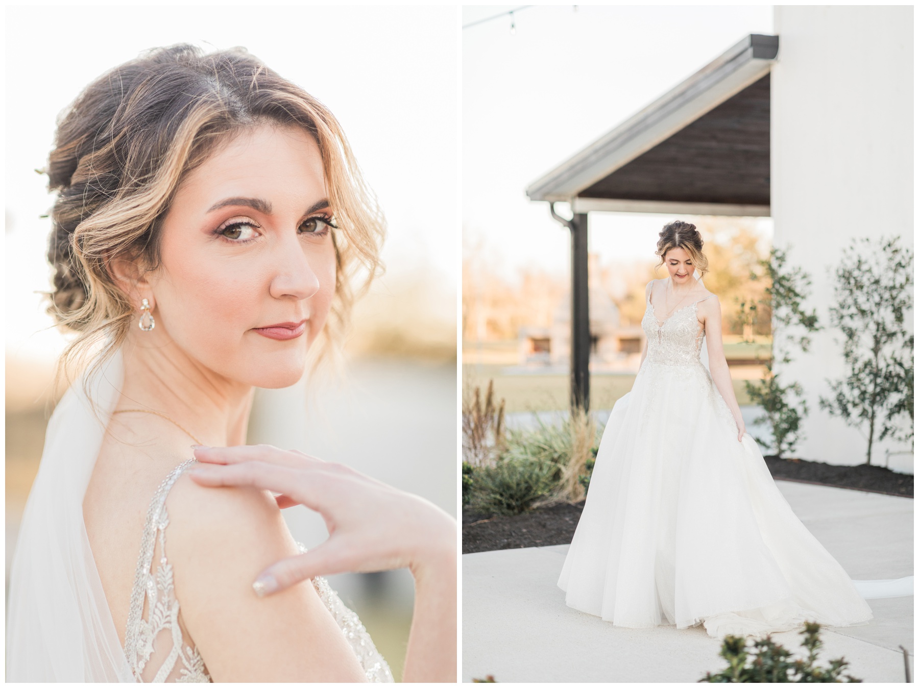 Bride posing for her bridal session at Willowynn Barn