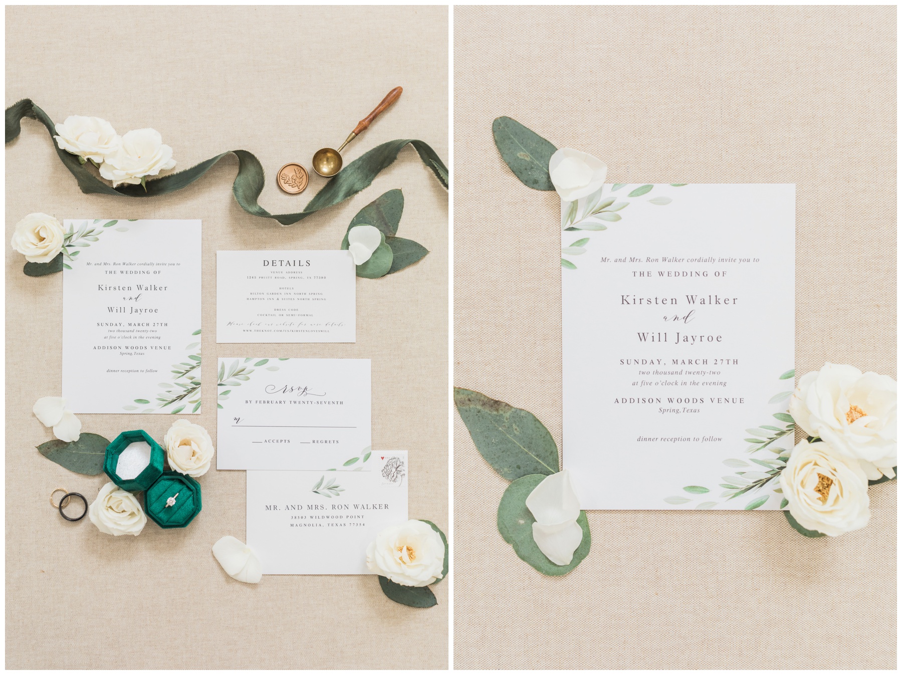 Green and white wedding at Addison Woods