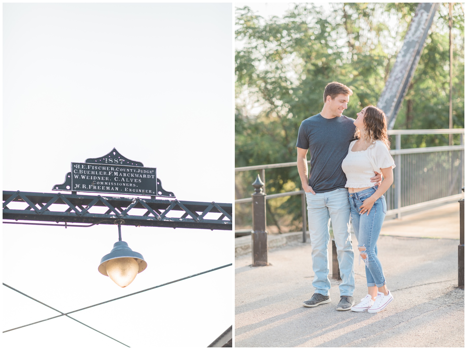 Engagement session at Faust Street Bridge in New Braunfels, Texas