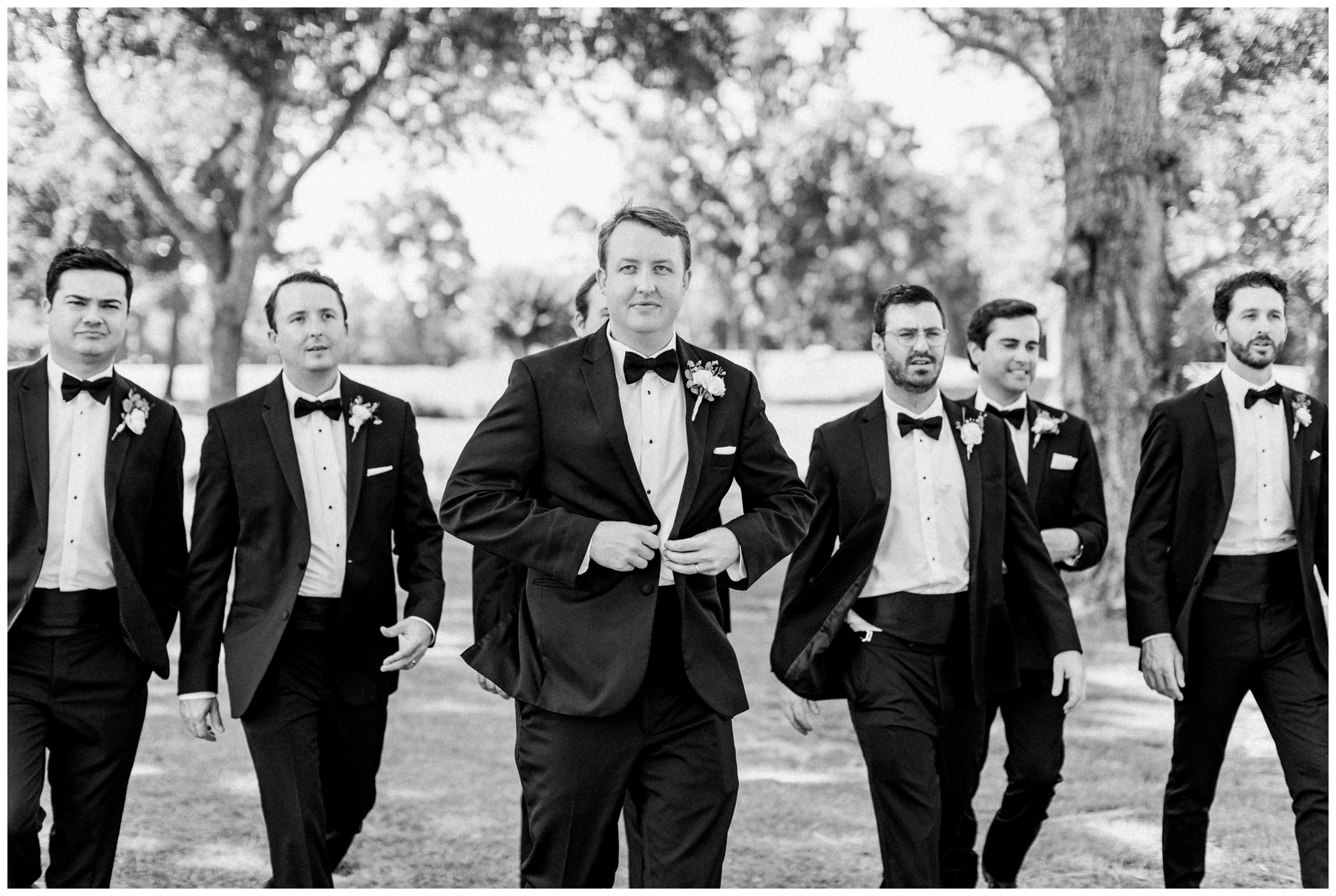 Bridal party portraits at The Woodlands Country Club