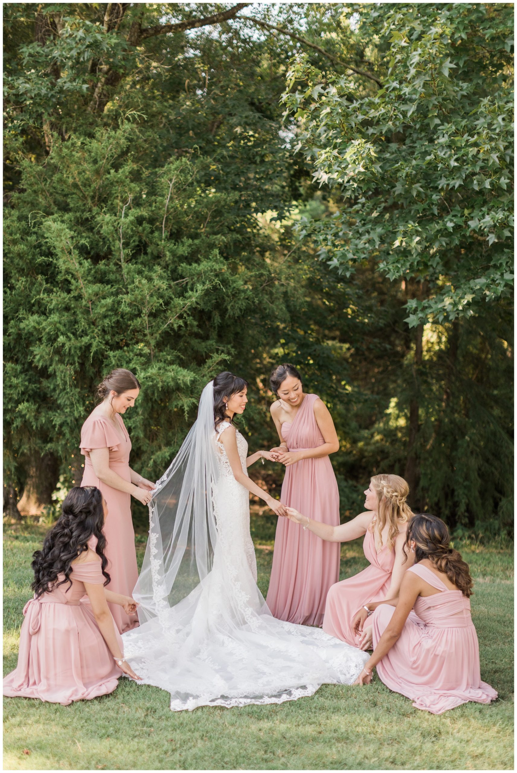 Bridal party portraits at The Carriage House