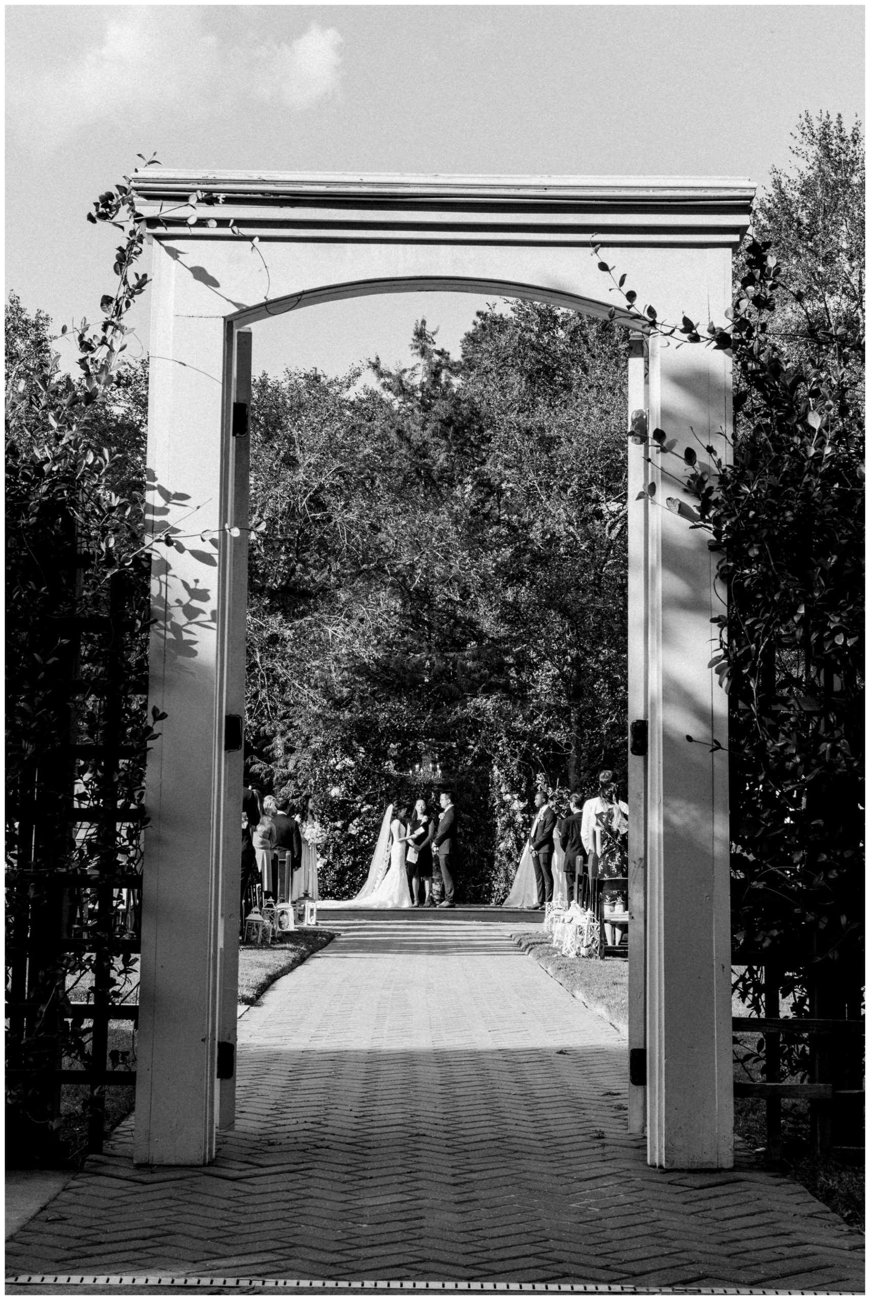 Outdoor wedding ceremony at The Carriage House