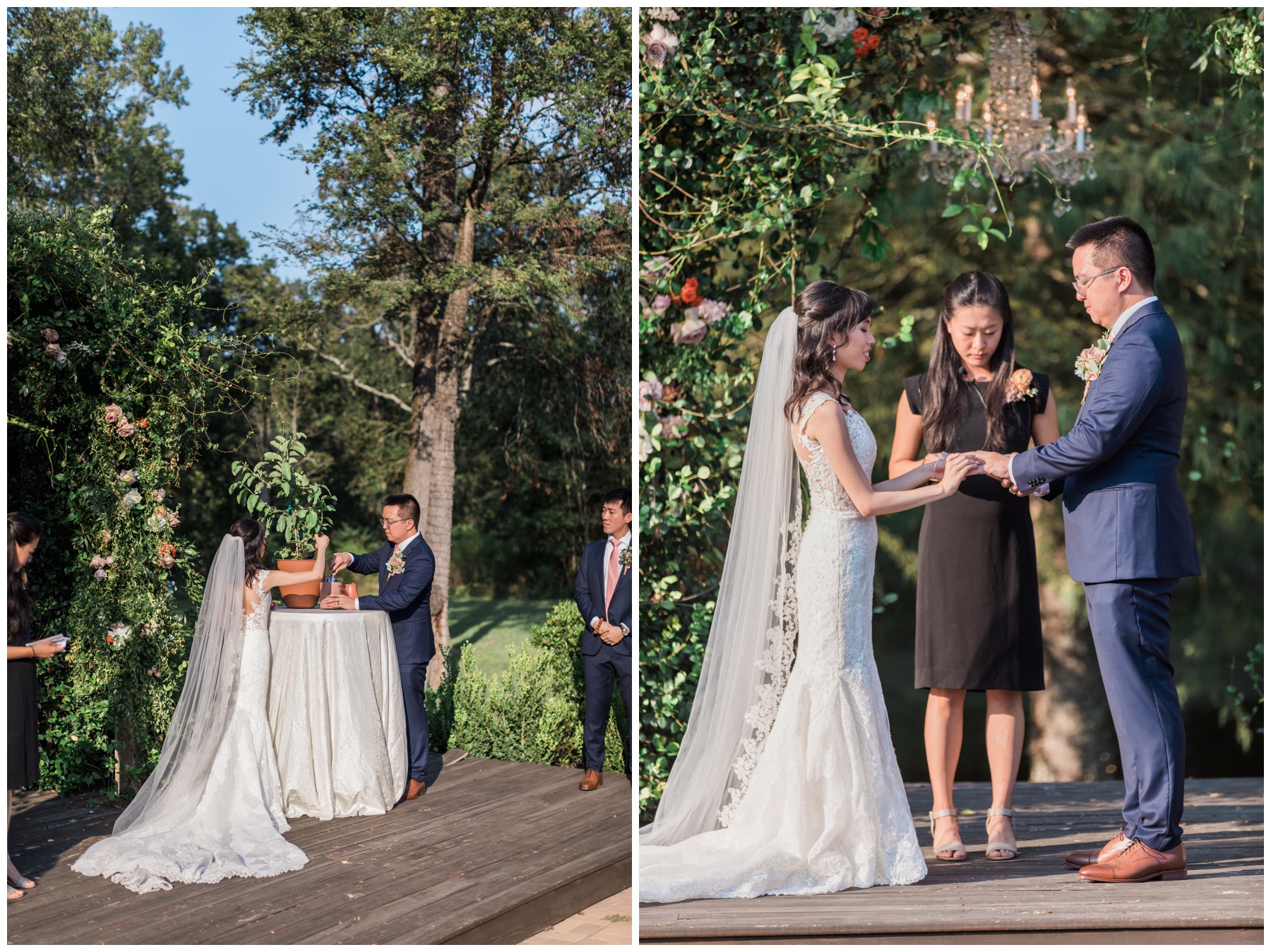 Outdoor wedding ceremony at The Carriage House