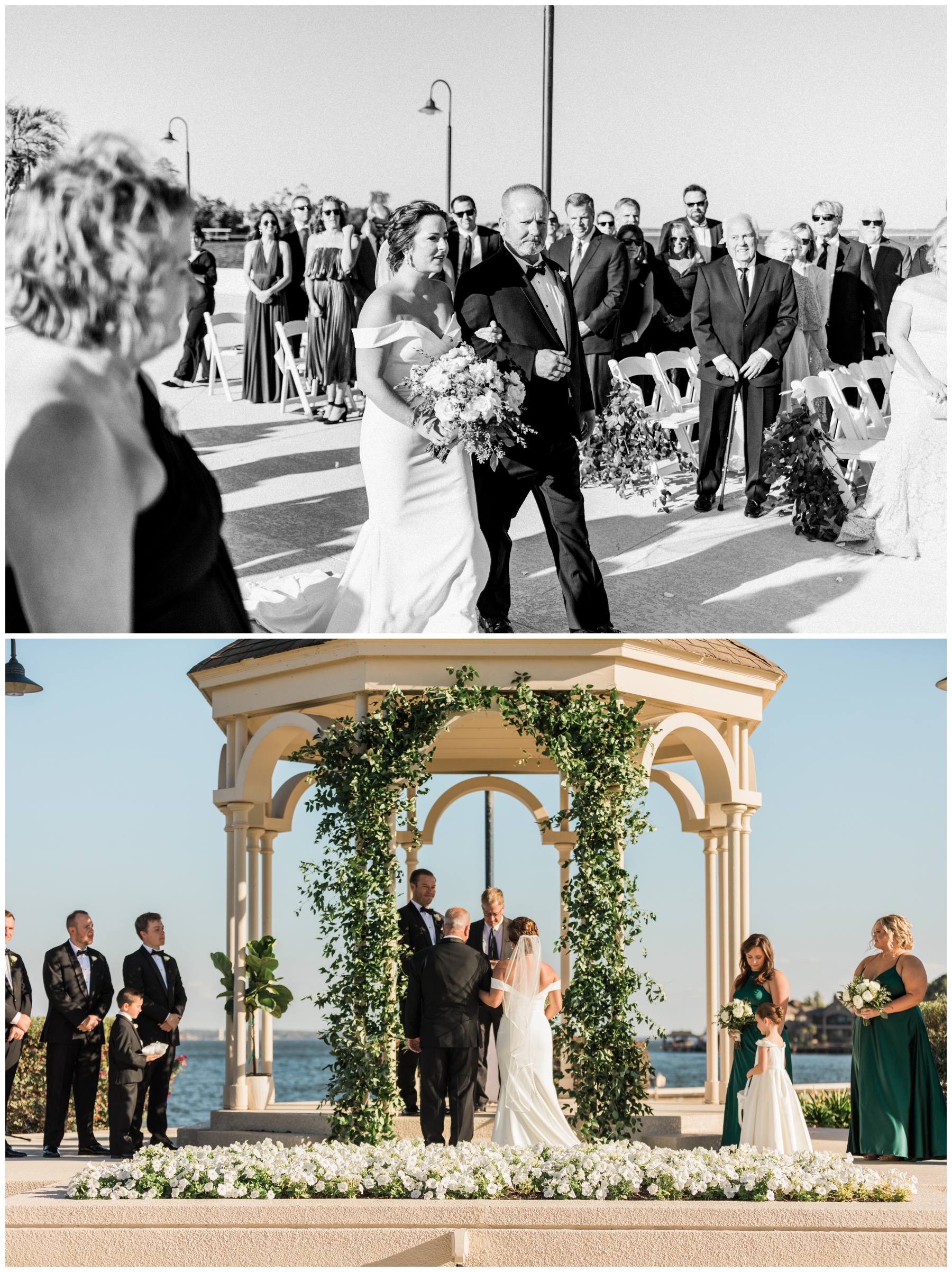 Wedding ceremony in the gazebo at Bentwater Yacht Club