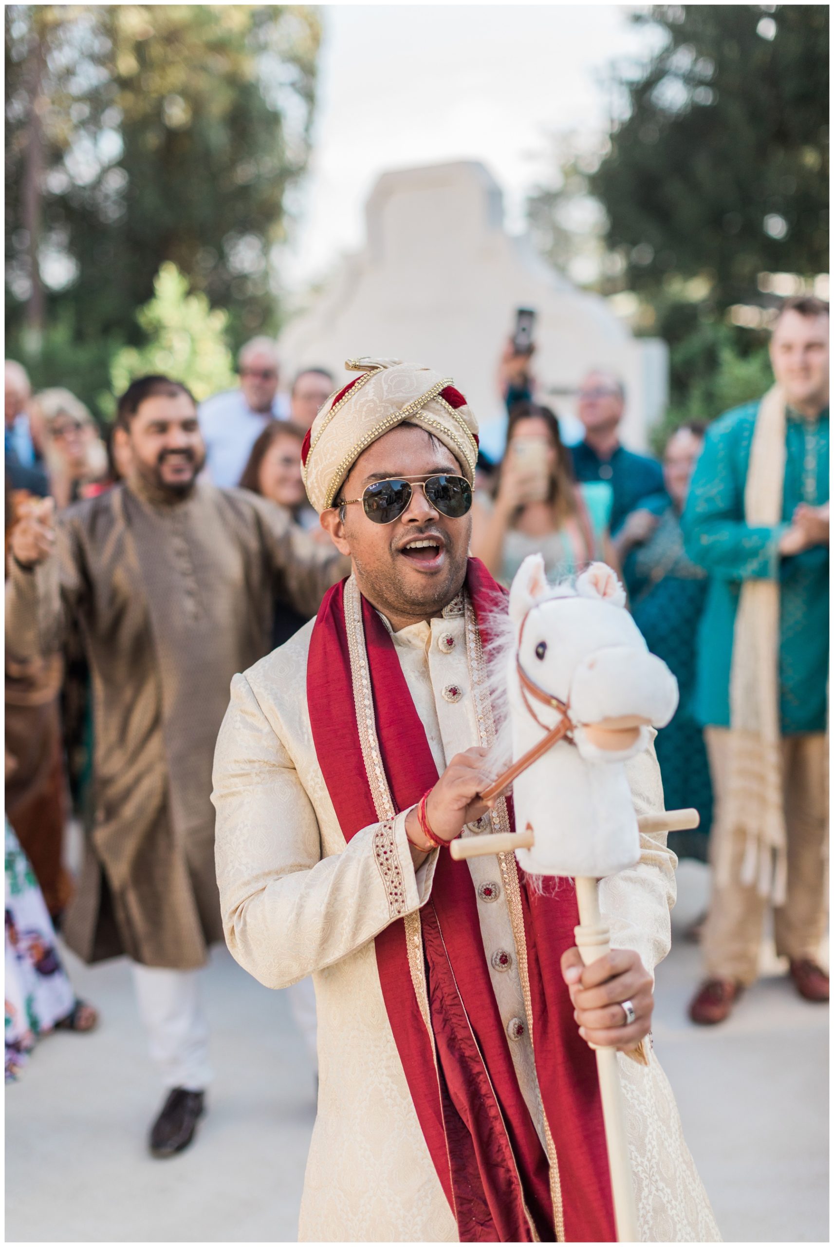 Baraat procession before a traditional Indian wedding ceremony at The Peach Orchard