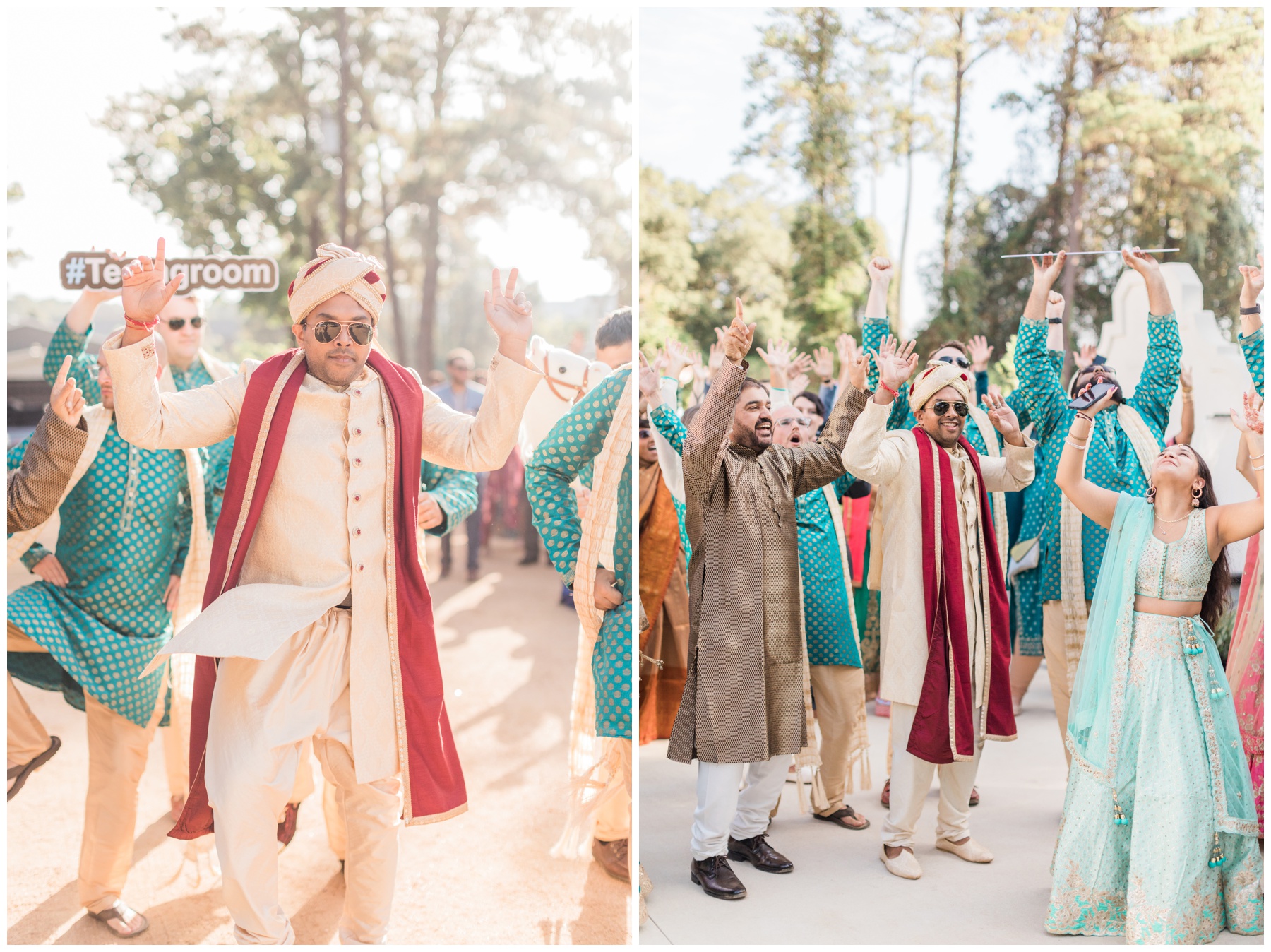 Baraat procession before a traditional Indian wedding ceremony at The Peach Orchard