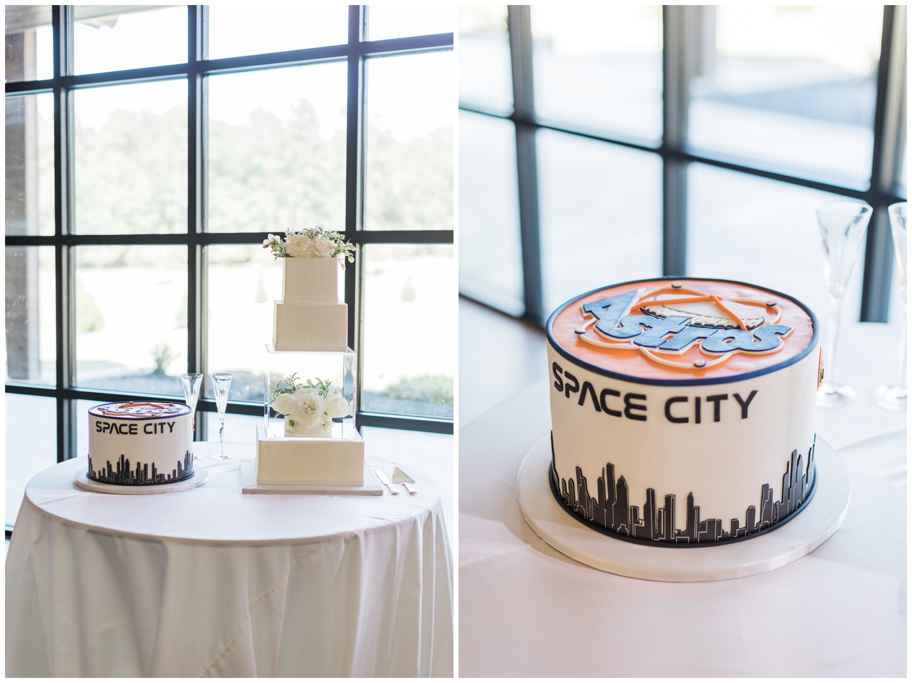 Houston Astros wedding cake by Cakes by Gina