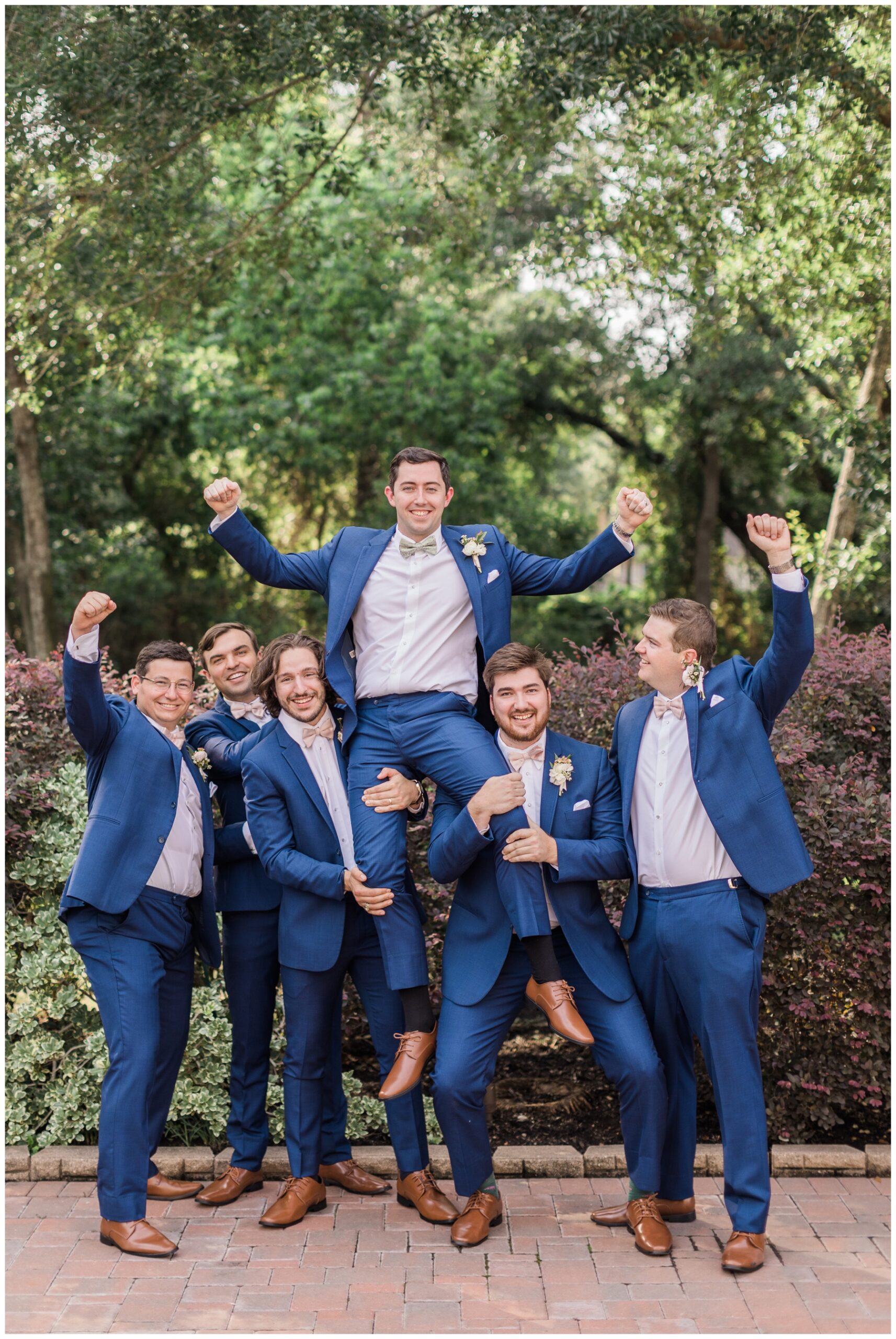 Bridal party portraits at The Springs in Cypress