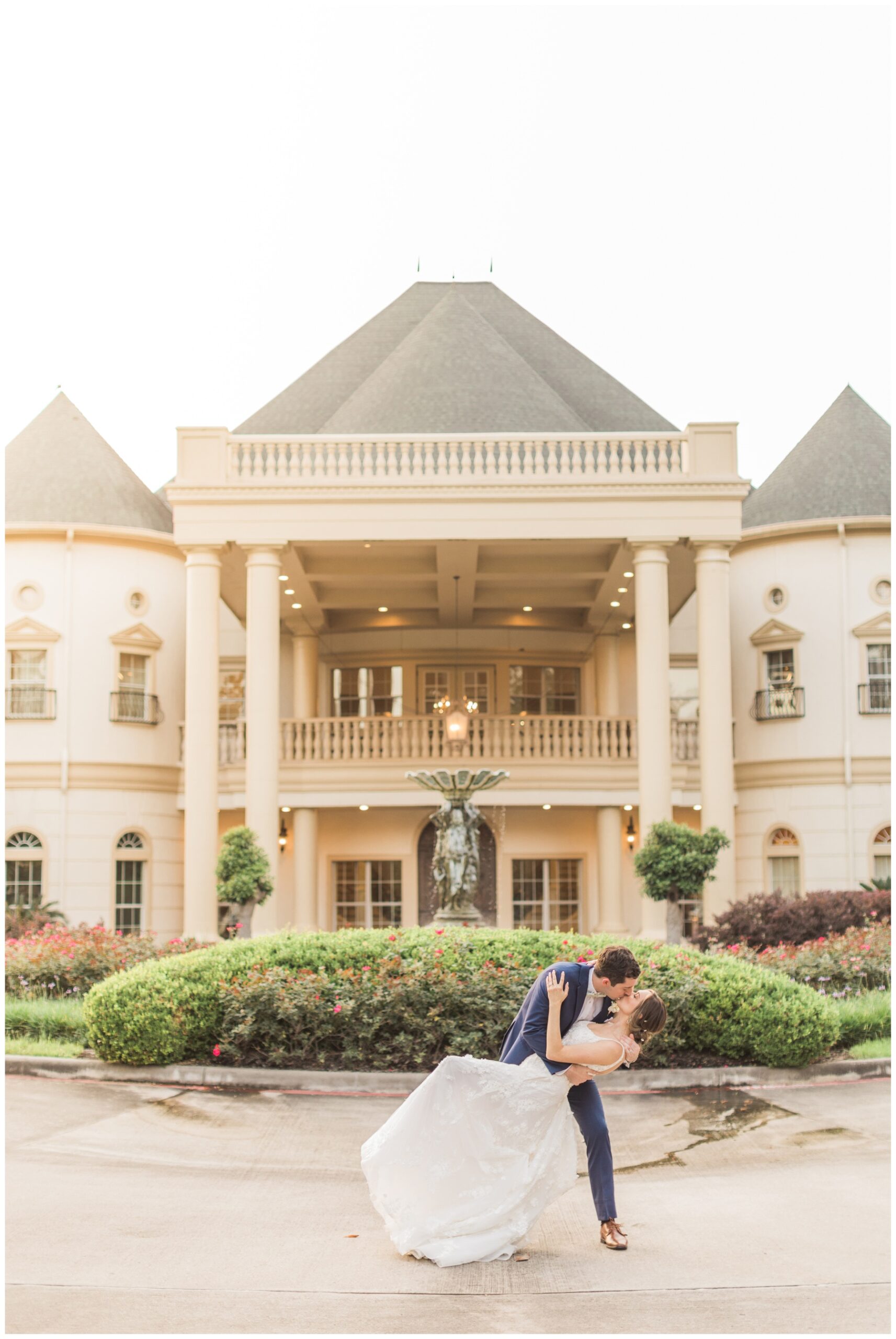 Sunset bridal portraits at The Springs in Cypress