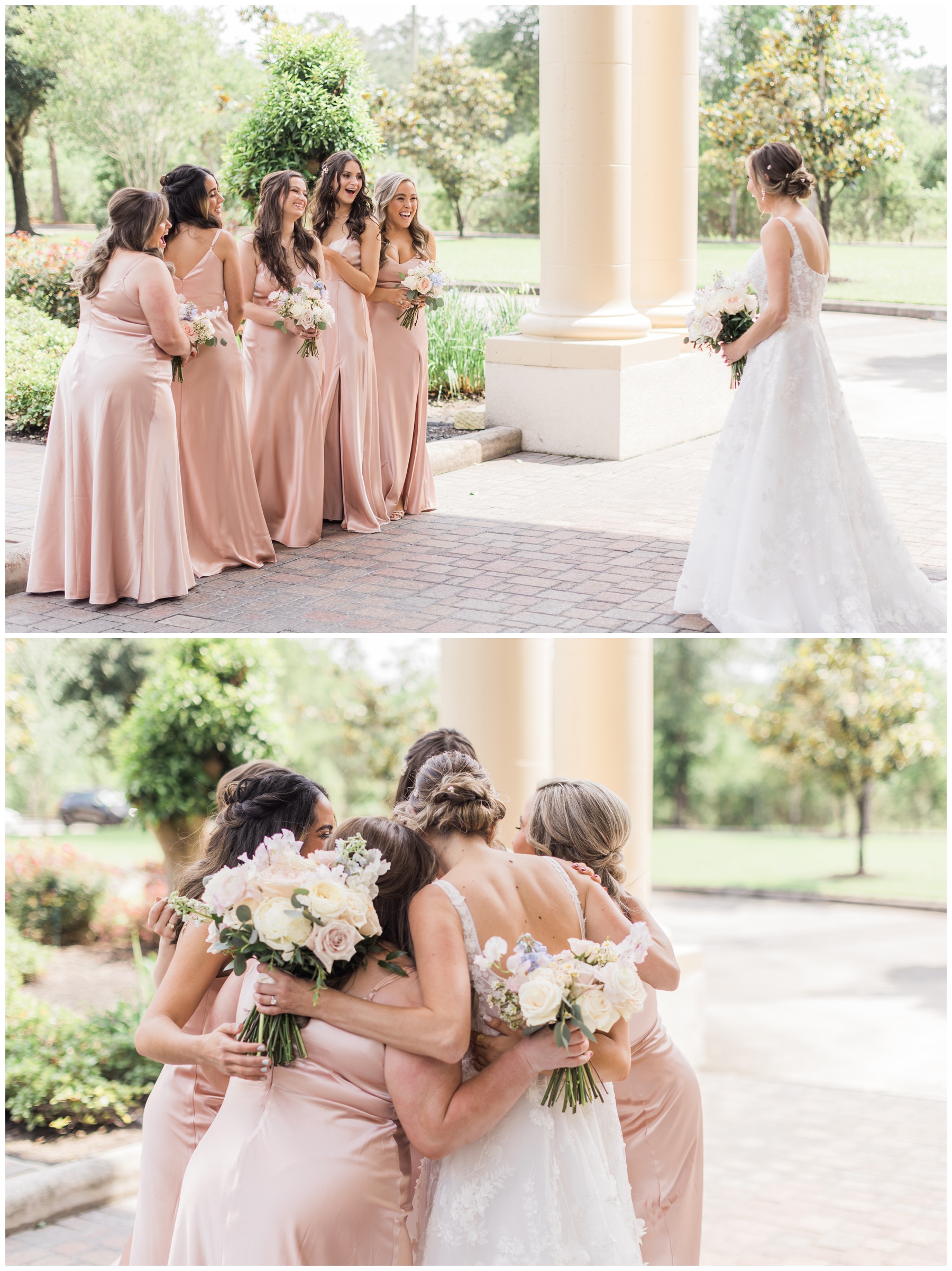 Bridal party portraits at The Springs in Cypress