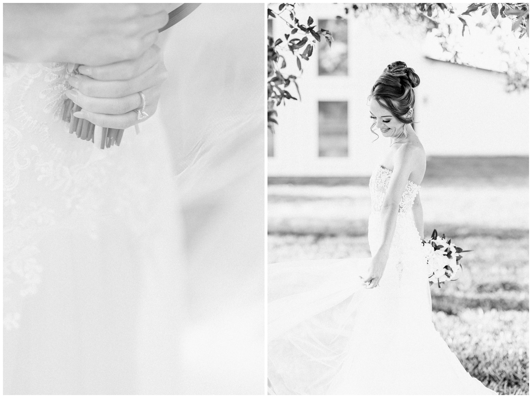 Black and white bridal session photography